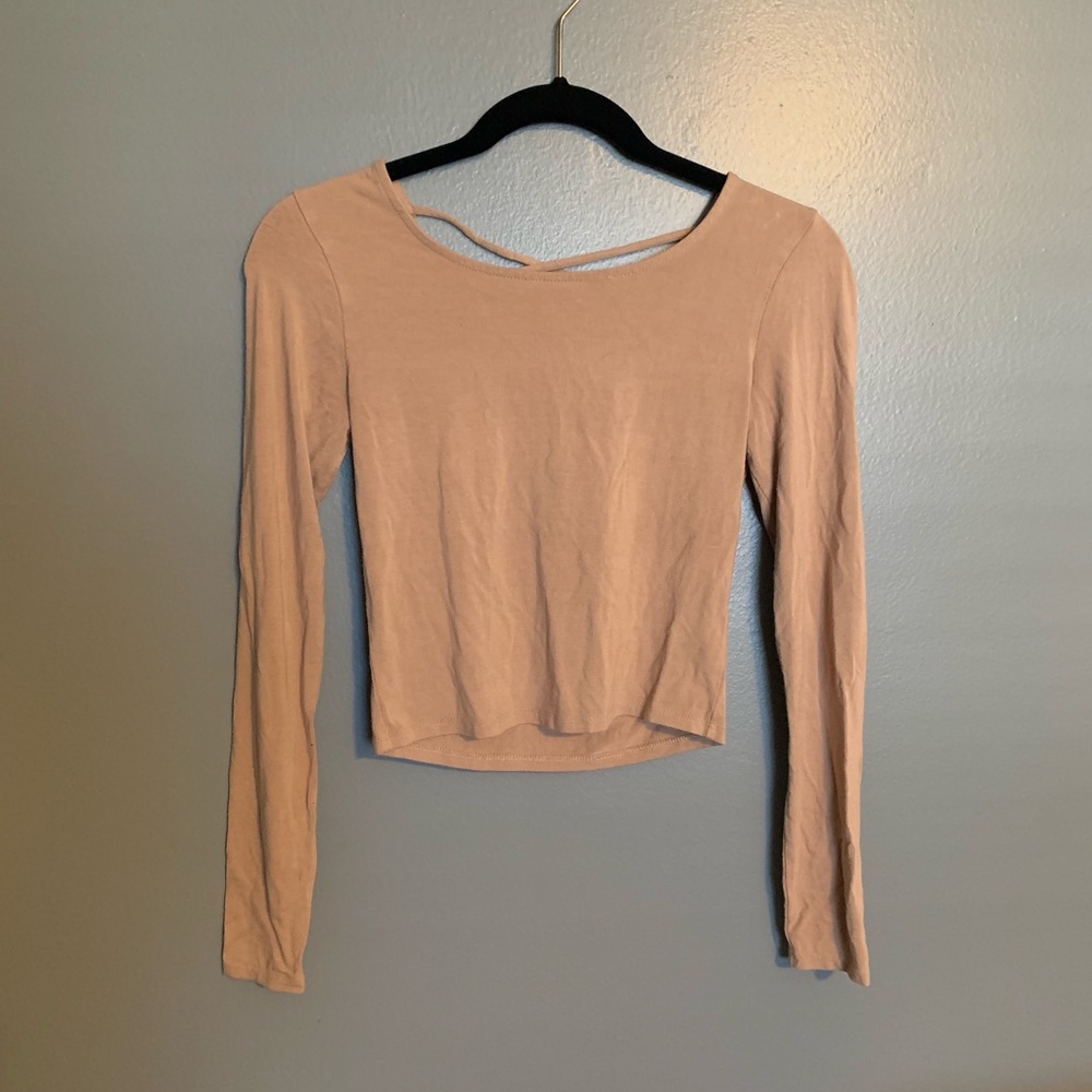 Tan Long sleeve fitted top size small